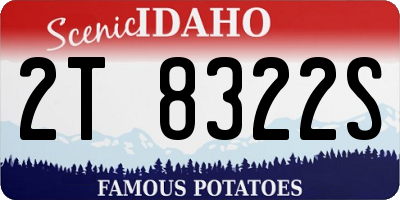 ID license plate 2T8322S