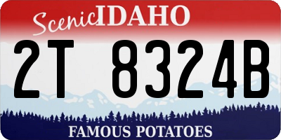 ID license plate 2T8324B
