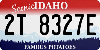 ID license plate 2T8327E