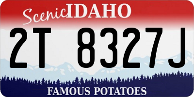 ID license plate 2T8327J