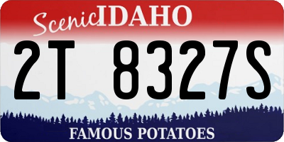 ID license plate 2T8327S