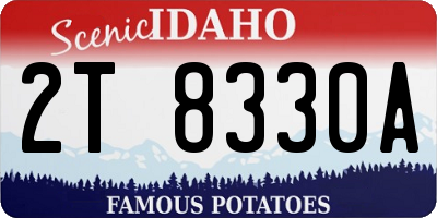 ID license plate 2T8330A