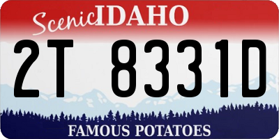 ID license plate 2T8331D