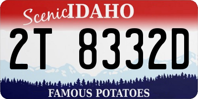 ID license plate 2T8332D