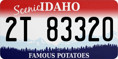 ID license plate 2T8332O