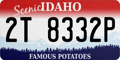 ID license plate 2T8332P