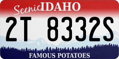 ID license plate 2T8332S