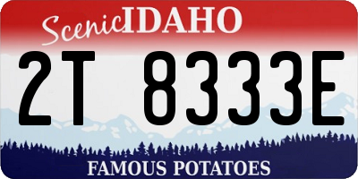 ID license plate 2T8333E