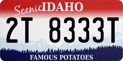 ID license plate 2T8333T