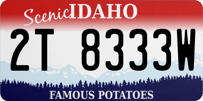ID license plate 2T8333W