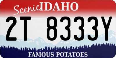 ID license plate 2T8333Y