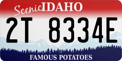 ID license plate 2T8334E