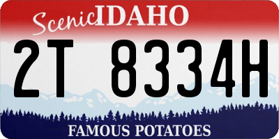 ID license plate 2T8334H