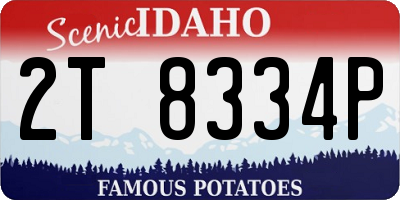 ID license plate 2T8334P