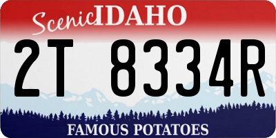 ID license plate 2T8334R