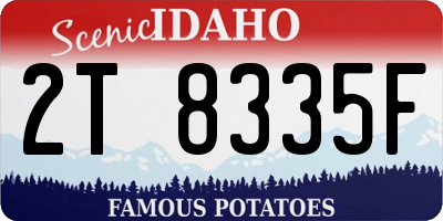 ID license plate 2T8335F