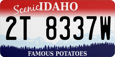 ID license plate 2T8337W