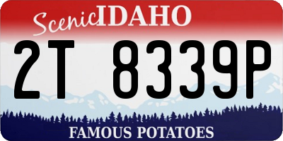 ID license plate 2T8339P