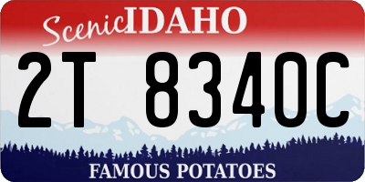 ID license plate 2T8340C