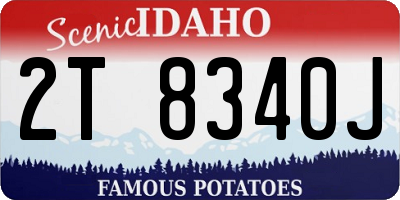 ID license plate 2T8340J