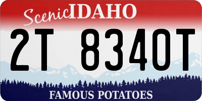 ID license plate 2T8340T
