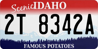 ID license plate 2T8342A