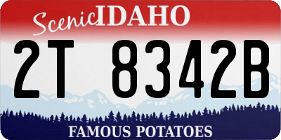 ID license plate 2T8342B