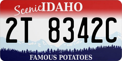 ID license plate 2T8342C
