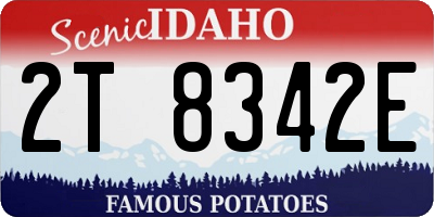 ID license plate 2T8342E