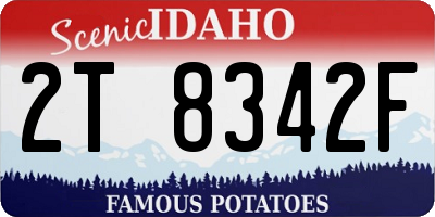 ID license plate 2T8342F
