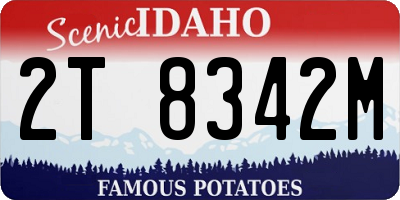 ID license plate 2T8342M