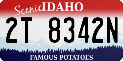 ID license plate 2T8342N