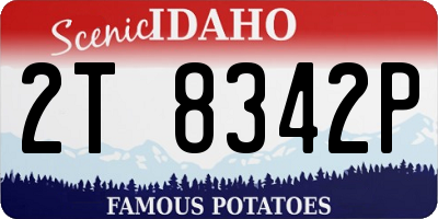 ID license plate 2T8342P