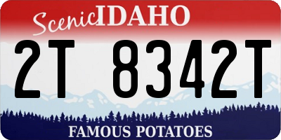 ID license plate 2T8342T