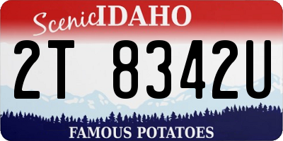 ID license plate 2T8342U