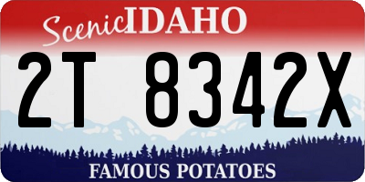 ID license plate 2T8342X