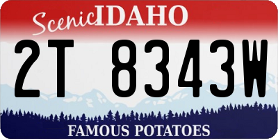 ID license plate 2T8343W
