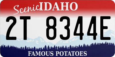 ID license plate 2T8344E