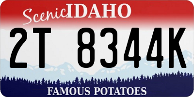 ID license plate 2T8344K