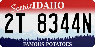 ID license plate 2T8344N