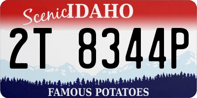 ID license plate 2T8344P