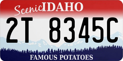ID license plate 2T8345C