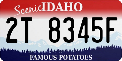 ID license plate 2T8345F
