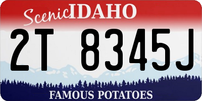 ID license plate 2T8345J