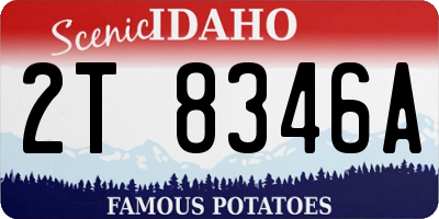 ID license plate 2T8346A