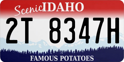 ID license plate 2T8347H