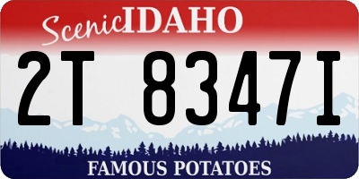 ID license plate 2T8347I