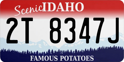 ID license plate 2T8347J