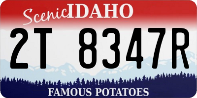 ID license plate 2T8347R