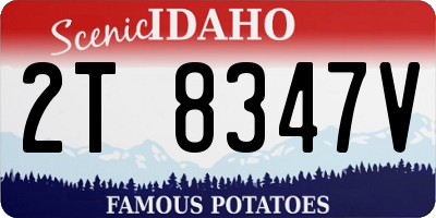 ID license plate 2T8347V
